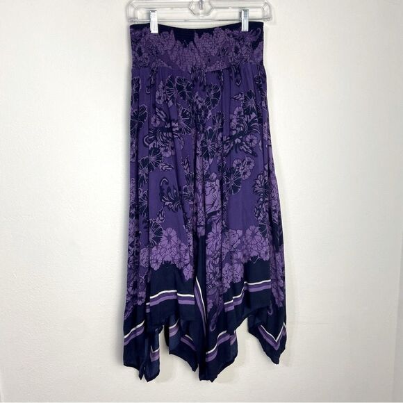 Vintage Denim 24/7 Womens 12W Purple Maxi Skirt Asymmetrical Hem Country Western - Picture 1 of 12
